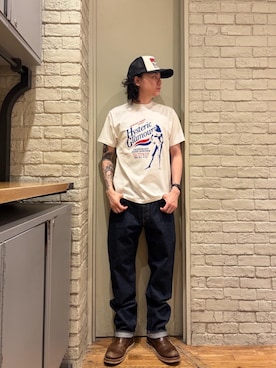 「HYSTERIC GLAMOUR（ヒステリックグラマー）のGUITAR GIRL メッシュキャップ（キャップ、ブラック系）」を使った、Mitsuさん（メンズ・170cm）の春コーディネート