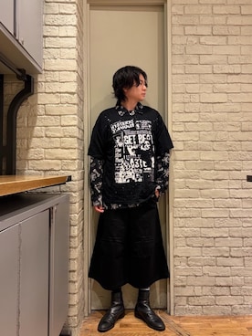 「HYSTERIC GLAMOUR（ヒステリックグラマー）のHANDCUFFS ネックレス（ネックレス、シルバー系）」を使った、Mitsuさん（メンズ・170cm）の夏コーディネート