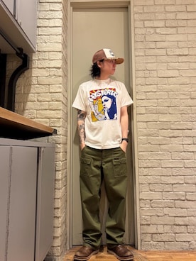「HYSTERIC GLAMOUR（ヒステリックグラマー）のチノブッシュパンツ（その他パンツ、グリーン系）」を使った、Mitsuさん（メンズ・170cm）の夏コーディネート