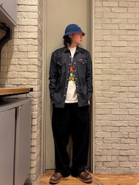 「HYSTERIC GLAMOUR（ヒステリックグラマー）のHYSTERIC刺繍 ウエスタンデニムシャツ（シャツ/ブラウス、ブルー系）」を使った、Mitsuさん（メンズ・170cm）の夏コーディネート