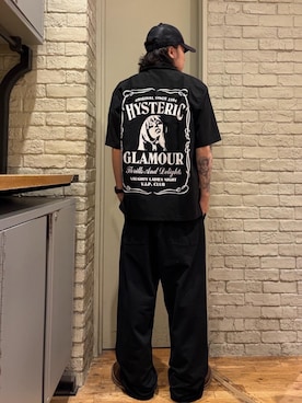 「HYSTERIC GLAMOUR（ヒステリックグラマー）のWHISKY WOMAN シャツ（シャツ/ブラウス、ブラック系）」を使った、Mitsuさん（メンズ・170cm）の夏コーディネート