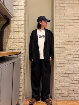 「HYSTERIC GLAMOUR（ヒステリックグラマー）のHG/HG TOUR 1984 Tシャツ（Tシャツ/カットソー、ホワイト系）」を使った、Mitsuさん（メンズ・170cm）の夏コーディネート