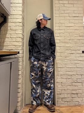 「HYSTERIC GLAMOUR（ヒステリックグラマー）のデニムジャケット（デニムジャケット、ブルー系）」を使った、Mitsuさん（メンズ・170cm）の秋コーディネート