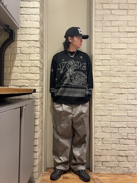 「HYSTERIC GLAMOUR（ヒステリックグラマー）のHANDCUFFS ネックレス（ネックレス、シルバー系）」を使った、Mitsuさん（メンズ・170cm）の秋コーディネート