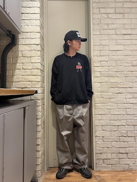 「HYSTERIC GLAMOUR（ヒステリックグラマー）のVIXEN GIRL ノーカラージャケット（その他アウター、ブラック系）」を使った、Mitsuさん（メンズ・170cm）の秋コーディネート
