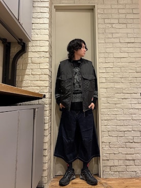 「HYSTERIC GLAMOUR（ヒステリックグラマー）のVIXEN GIRLワッペン G-8 WEPベスト（ベスト、ブラック系）」を使った、Mitsuさん（メンズ・170cm）の秋コーディネート