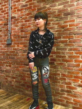「シャツ 」｜「アイテム（アクセサリー）」を使った、AMさん（レディース・151cm）の冬コーディネート