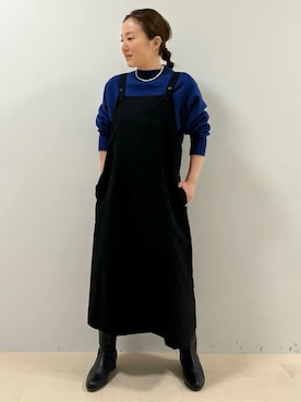 「アイテム（ジャンパースカート）」を使った、kayoさん（レディース・150cm）の冬コーディネート