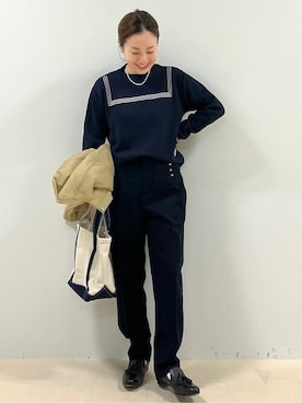 「マリン」｜「アイテム（ブルゾン）」を使った、kayoさん（レディース・150cm）の冬コーディネート