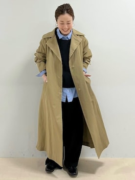 「タッセルローファー」｜「アイテム（トレンチコート）」を使った、kayoさん（レディース・150cm）の春コーディネート