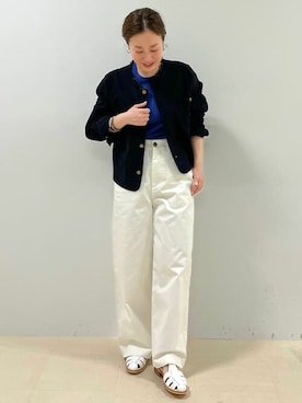 「アイテム（チノパンツ）」を使った、kayoさん（レディース・150cm）の春コーディネート