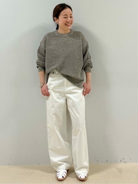 「アイテム（チノパンツ）」を使った、kayoさん（レディース・150cm）の春コーディネート