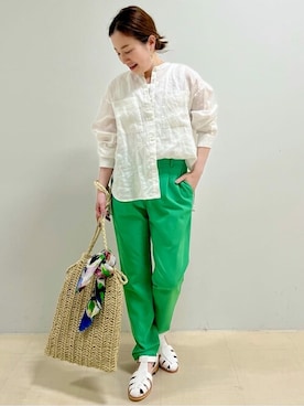 「アイテム（バンダナ/スカーフ）」を使った、kayoさん（レディース・150cm）の春コーディネート