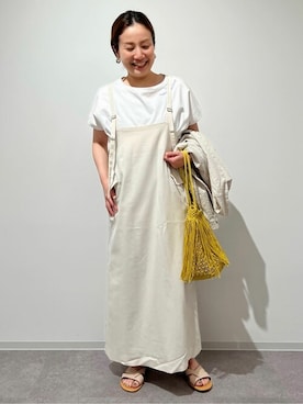 「アイテム（ジャンパースカート）」を使った、kayoさん（レディース・150cm）の夏コーディネート