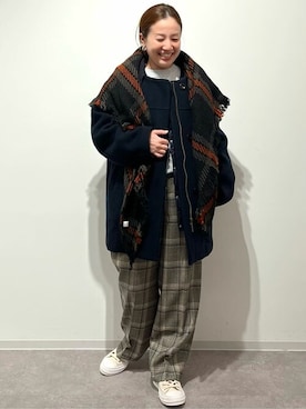 「TAION（タイオン）のアイテム（その他アウター）」を使った、kayoさん（レディース・150cm）の秋コーディネート