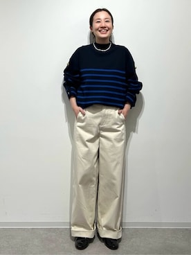 「マリンコーデ」｜「アイテム（アクセサリー）」を使った、kayoさん（レディース・150cm）の冬コーディネート