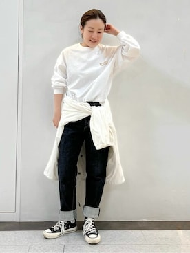 「EDWIN（エドウィン）のアイテム」を使った、kayoさん（レディース・150cm）の春コーディネート