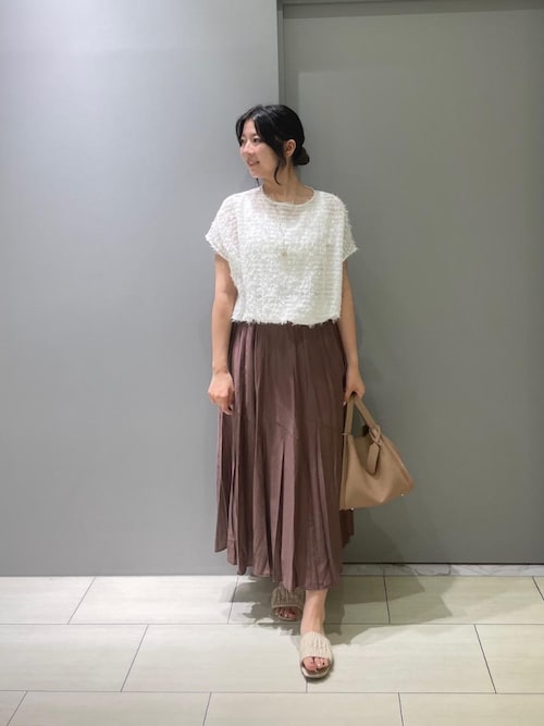 le.coeur blanc ブラウス シャツ シアーフリンジフレンチ