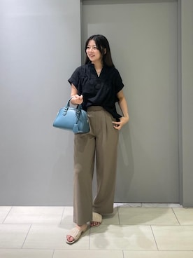 「アイテム（ボストンバッグ）」を使った、CHIHARUさん（レディース・161cm）の夏コーディネート