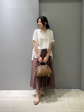 「アイテム（シュシュ）」を使った、CHIHARUさん（レディース・161cm）の夏コーディネート