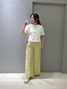 「アイテム（その他パンツ、イエロー系）」を使った、Shioさん（レディース・161cm）の夏コーディネート