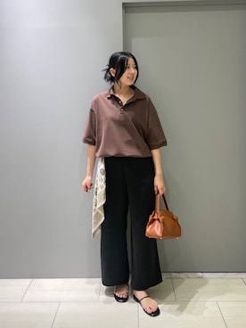 「スカーフ」｜「アイテム（バッグ）」を使った、Shioさん（レディース・161cm）の夏コーディネート