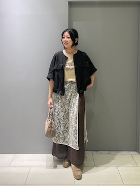 「アイテム（ジャケット/アウター、ブラック系）」を使った、Shioさん（レディース・161cm）の夏コーディネート