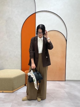 「骨格ウェーブ」｜「アイテム（オールインワン・サロペット）」を使った、Shioさん（レディース・161cm）の秋コーディネート