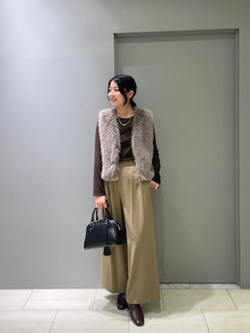 「骨格ウェーブ」｜「アイテム（その他アウター）」を使った、Shioさん（レディース・161cm）の秋コーディネート