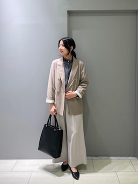「骨格ウェーブ」｜「アイテム（その他アウター）」を使った、Shioさん（レディース・161cm）の秋コーディネート