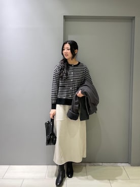 「アイテム（ムートンコート）」を使った、Shioさん（レディース・161cm）の秋コーディネート