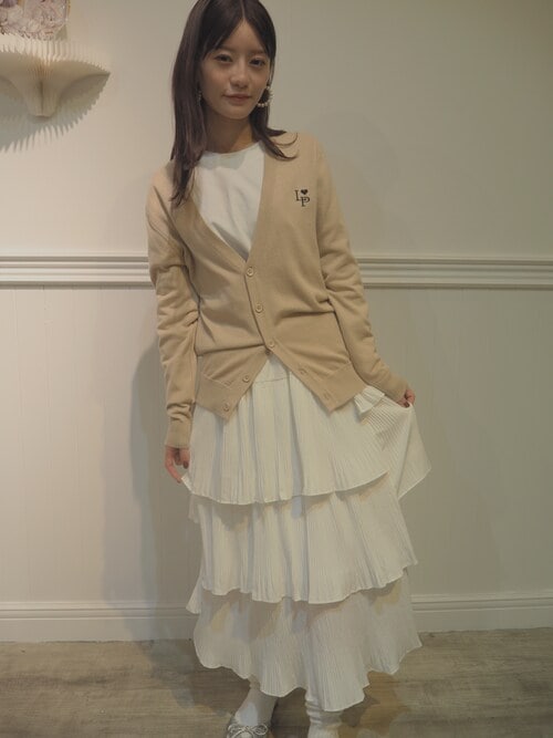 カーディガン LA POMME petit Icon Loose Cardigan Coffee レディース LA POMME petit Icon Loose Cardigan Coffee（カーディガン