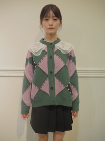 LA POMME petit（ラポミ・プチ）の「Lace Collar Argyle