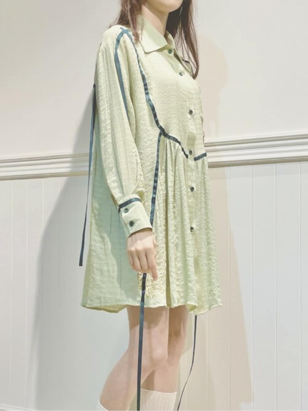 LA POMME petit（ラポミ・プチ）の「ミントグリーンギャザー