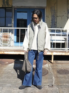 「BALLAST ARK（バラストアーク）のアイテム（スウェット）」を使った、ARKnets STAFFさん（メンズ・178cm）の冬コーディネート