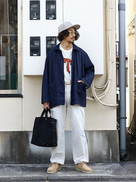 「ARKnets」｜「アイテム（帽子）」を使った、ARKnets STAFFさん（メンズ・175cm）の春コーディネート