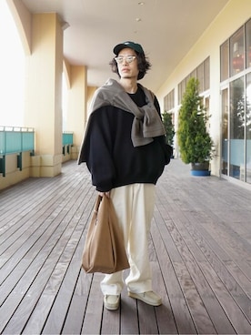 「BALLAST ARK（バラストアーク）のアイテム（スウェット）」を使った、ARKnets STAFFさん（メンズ・170cm）の春コーディネート