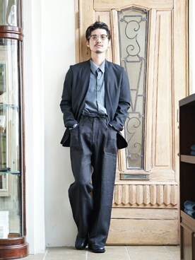 「ARKnets」｜「アイテム（パンツ）」を使った、ARKnets STAFFさん（メンズ・175cm）の春コーディネート