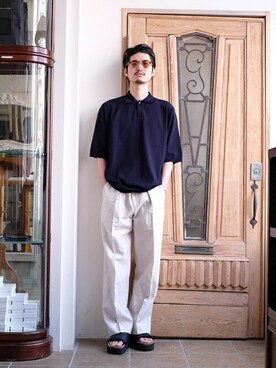 「ARKnets」｜「アイテム（パンツ）」を使った、ARKnets STAFFさん（メンズ・175cm）の春コーディネート