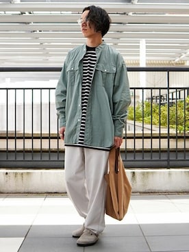 「marka（マーカ）のアイテム（スウェットパンツ）」を使った、ARKnets STAFFさん（メンズ・174cm）の春コーディネート