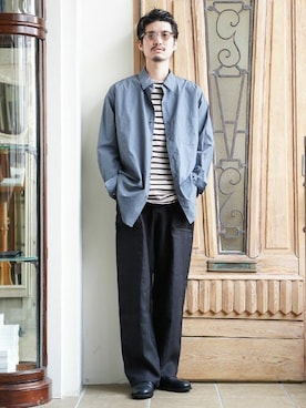 「ARKnets」｜「アイテム（パンツ）」を使った、ARKnets STAFFさん（メンズ・175cm）の春コーディネート