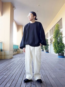 「ARKnets」｜「アイテム（スウェット）」を使った、ARKnets STAFFさん（メンズ・168cm）の春コーディネート