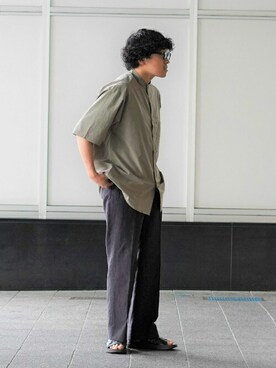 「ARKnets」｜「アイテム（パンツ）」を使った、ARKnets STAFFさん（メンズ・173cm）の春コーディネート
