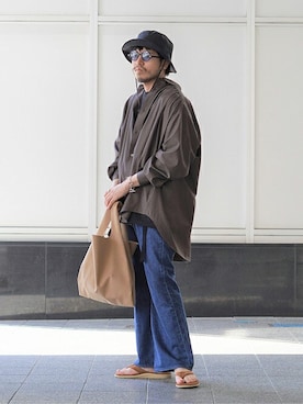 「アークネッツ」｜「アイテム（帽子）」を使った、ARKnets STAFFさん（メンズ・174cm）の春コーディネート
