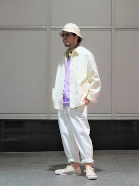 「ホワイトデニム」｜「アイテム（財布/小物）」を使った、ARKnets STAFFさん（メンズ・174cm）の春コーディネート