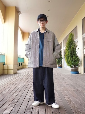 「PORT BY ARK（ポートバイアーク）のアイテム（ブルゾン）」を使った、ARKnets STAFFさん（メンズ・168cm）の春コーディネート