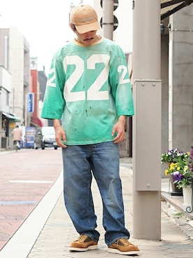 「ARKnets」｜「アイテム（パンツ）」を使った、ARKnets STAFFさん（メンズ・172cm）の春コーディネート