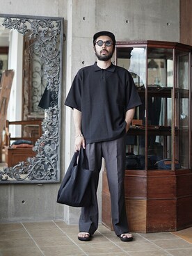 「ARKnets」｜「アイテム（パンツ）」を使った、ARKnets STAFFさん（メンズ・174cm）の春コーディネート