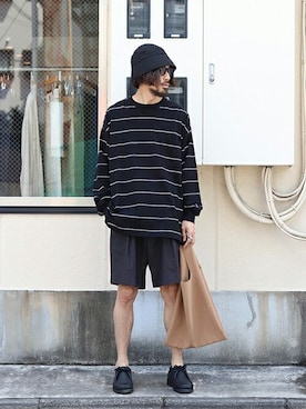 「ARKnets」｜「アイテム（パンツ）」を使った、ARKnets STAFFさん（メンズ・175cm）の春コーディネート