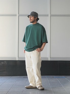 「WP（ダブリューピー）のアイテム（帽子）」を使った、ARKnets STAFFさん（メンズ・174cm）の春コーディネート